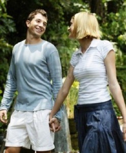 image of a couple walking for exercise