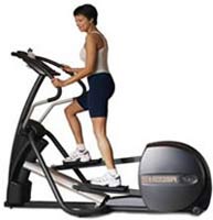 young woman on an elliptical trainer