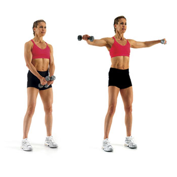 Woman performing a lateral raise